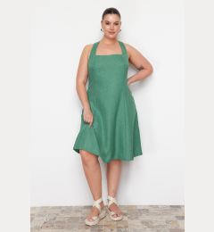 Снимка на Trendyol Curve Green Square Collar Summer Woven Dress