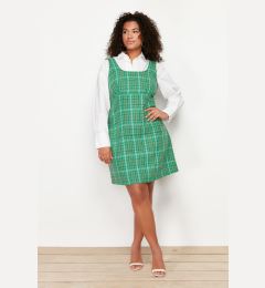 Снимка на Trendyol Curve Green Tweed Woven Plus Size Dress