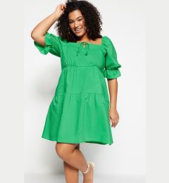 Снимка на Trendyol Curve Green Woven Tie Detailed Dress