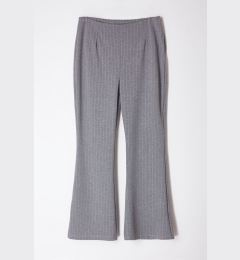 Снимка на Trendyol Curve Grey High Waist Wide Leg Striped Knitted Trousers