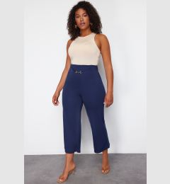 Снимка на Trendyol Curve Indigo Accessory Detailed Wide Cut Knitted Trousers