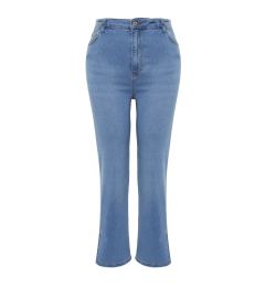 Снимка на Trendyol Curve Light Blue Slit Detail Straight Fit Denim Jeans