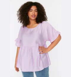 Снимка на Trendyol Curve Lilac Knitted Ruffle Blouse