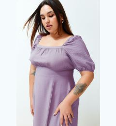 Снимка на Trendyol Curve Lilac Square Neck Frilled Skirt Woven Dress