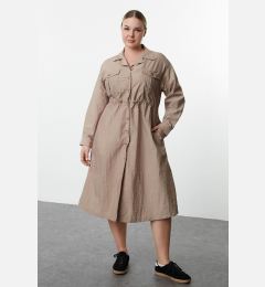 Снимка на Trendyol Curve Mink Parachute Woven Plus Size Dress