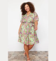 Снимка на Trendyol Curve Multi Color Chiffon Woven Plus Size Dress