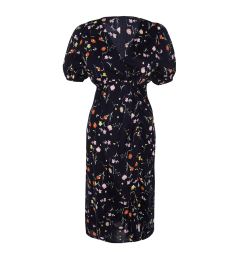 Снимка на Trendyol Curve Navy Blue Floral Knitted Dress With Double Breasted Collar