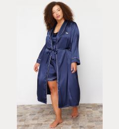 Снимка на Trendyol Curve Navy Blue Woven Dressing Gown