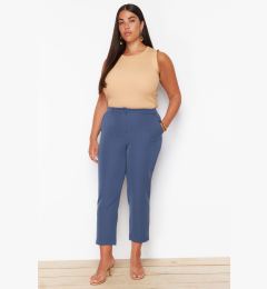 Снимка на Trendyol Curve Navy Blue Woven Short Plus Size Fabric Trousers