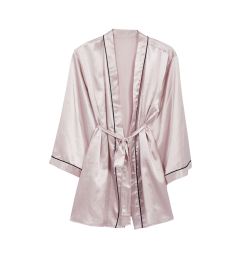 Снимка на Trendyol Curve Powder Belted Piping Detailed Wide Sleeve Satin Woven Dressing Gown