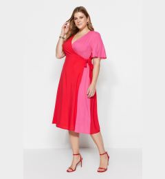 Снимка на Trendyol Curve Red-Pink Double Breasted Woven Dress