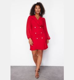 Снимка на Trendyol Curve Red Woven Jacket Dress