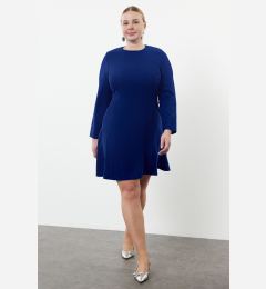 Снимка на Trendyol Curve Saks Basic Long Sleeve Hidden Zipper Mini Woven Plus Size Dress