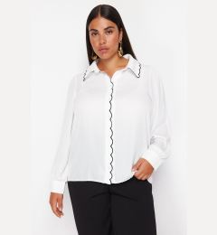 Снимка на Trendyol Curve White Embroidery Detail Woven Shirt