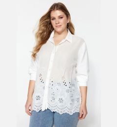 Снимка на Trendyol Curve White Woven Scallop Detailed Shirt