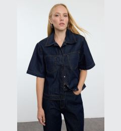 Снимка на Trendyol Dark Blue Short Sleeve Denim Shirt