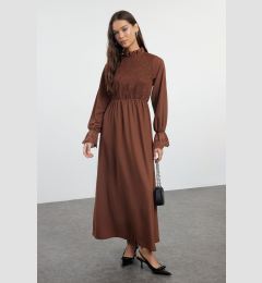 Снимка на Trendyol Dark Brown Gimped Woven Dress