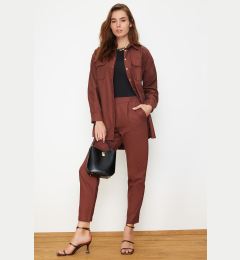 Снимка на Trendyol Dark Brown Pocket Detailed Snap Closure Shirt-Pants Woven Suit