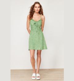 Снимка на Trendyol Dark Green A-Line Mini Tie Detail Floral Patterned Woven Dress