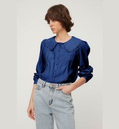 Снимка на Trendyol Dark Navy Blue Lace Detailed Woven Shirt