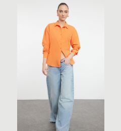 Снимка на Trendyol Dark Orange Loose Fit Cotton Woven Shirt