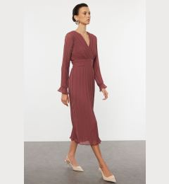 Снимка на Trendyol Dusty Rose Belted Plain Maxi Woven Dress