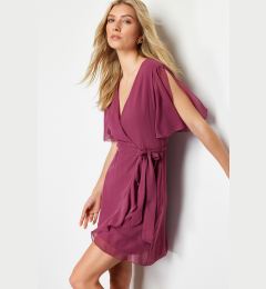 Снимка на Trendyol Dusty Rose Double Breasted Skirt Ruffle Detailed Chiffon Lined Mini Woven Dress