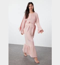 Снимка на Trendyol Dusty Rose Skirt Ruffled Muslin Woven Dress