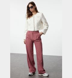 Снимка на Trendyol Dusty Rose Wide Leg Pleated Woven Fabric Trousers