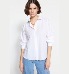 Снимка на Trendyol Ecru Buttoned Back Oversize/Creature Woven Shirt