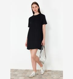 Снимка на Trendyol Ecru Crewneck Short Ribbed Stretchy Knitted Mini T-shirt Dress