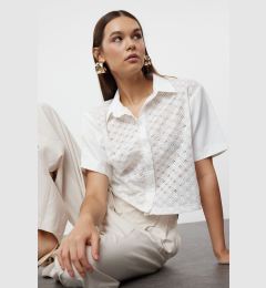 Снимка на Trendyol Ecru Embroidered Crop Woven Shirt