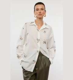 Снимка на Trendyol Ecru Floral Embroidered Woven Shirt