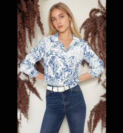 Снимка на Trendyol Ecru Flower Patterned Regular Fit Woven Shirt