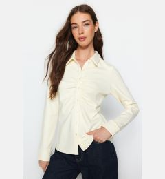 Снимка на Trendyol Ecru Front Gathered Woven Shirt