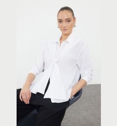 Снимка на Trendyol Ecru Front Tie Detail Oversize Woven Wide Fit Shirt