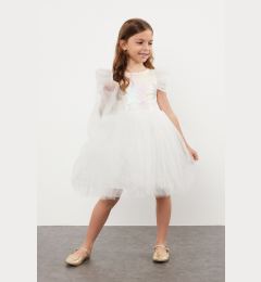 Снимка на Trendyol Ecru Girls Birthday/Party/Wedding Tutu Dress