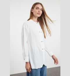 Снимка на Trendyol Ecru Linen Look Plain Woven Shirt