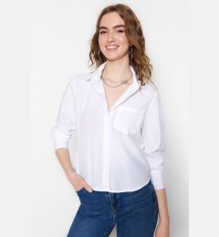 Снимка на Trendyol Ecru Pocket Cotton Basic Woven Shirt