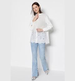 Снимка на Trendyol Ecru Scallop Detail Woven Cotton Shirt