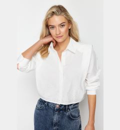 Снимка на Trendyol Ecru Sleeves Padded Stone Crop Woven Shirt