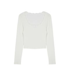 Снимка на Trendyol Ecru Square Neck Lace Detailed Crop/Short Knitted Blouse