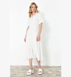 Снимка на Trendyol Ecru Striped Maxi Woven Shirt Dress