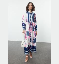 Снимка на Trendyol Ecru Viscose Woven Patterned Dress