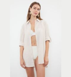 Снимка на Trendyol Ecru Woven Linen Look Shirt