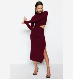 Снимка на Trendyol Elegant Evening Dress with Burgundy Window / Cut Out Detail