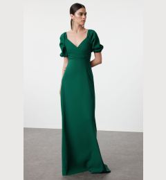 Снимка на Trendyol Emerald Green A-Line Woven Long Evening Dress & Graduation Dress