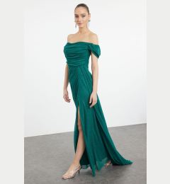 Снимка на Trendyol Emerald Green Cowl Neck Woven Long Evening & Graduation Dress