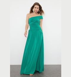 Снимка на Trendyol Emerald Green Fitted Knitted Long Evening Dress