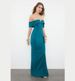 Снимка на Trendyol Emerald Green Fitted Woven Long Evening Dress